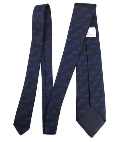 WTI silk corporate tie Navy blue with initials W T I Company ...